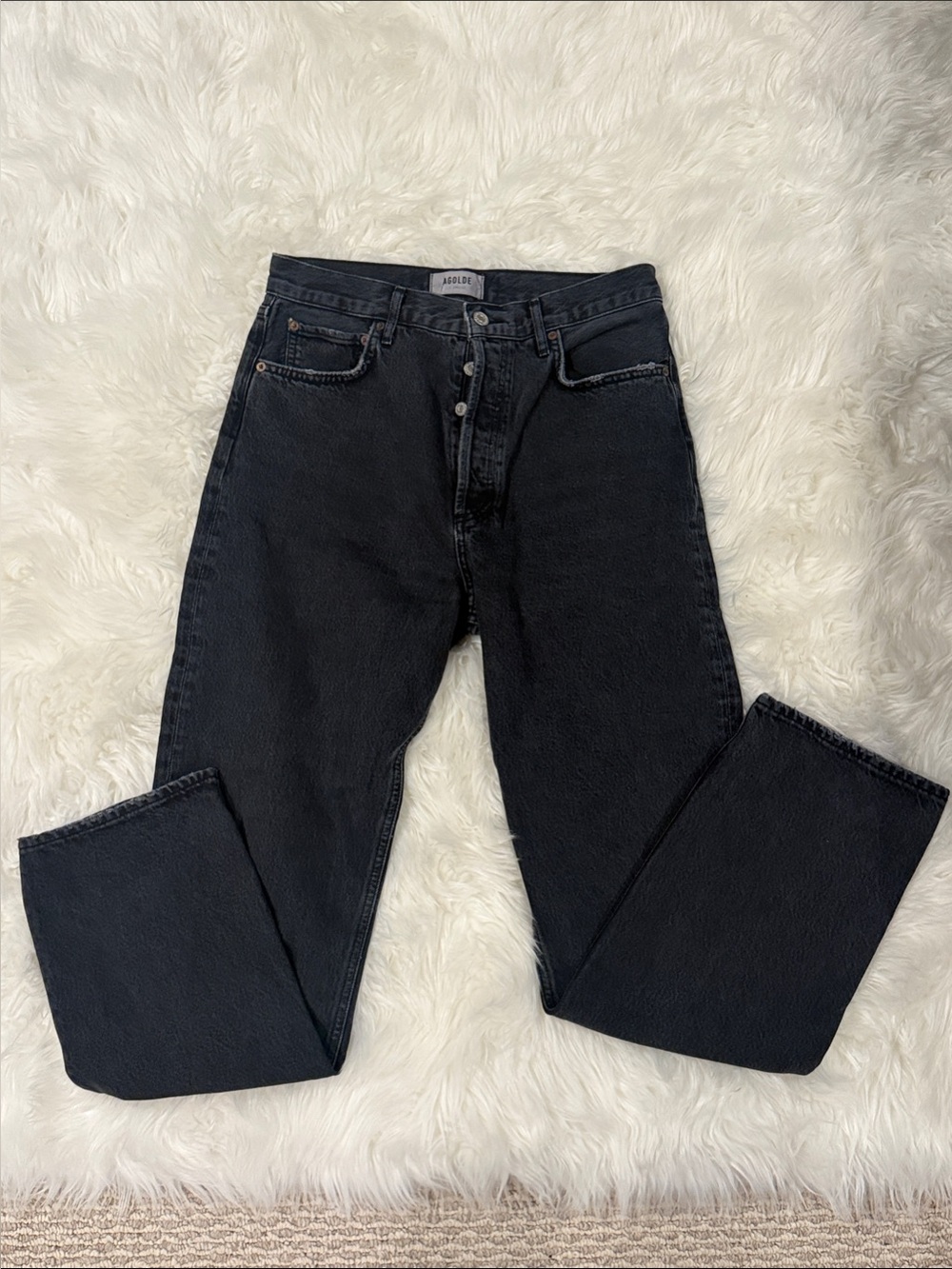 Agolde Black Straight-Leg Women's Jeans 28